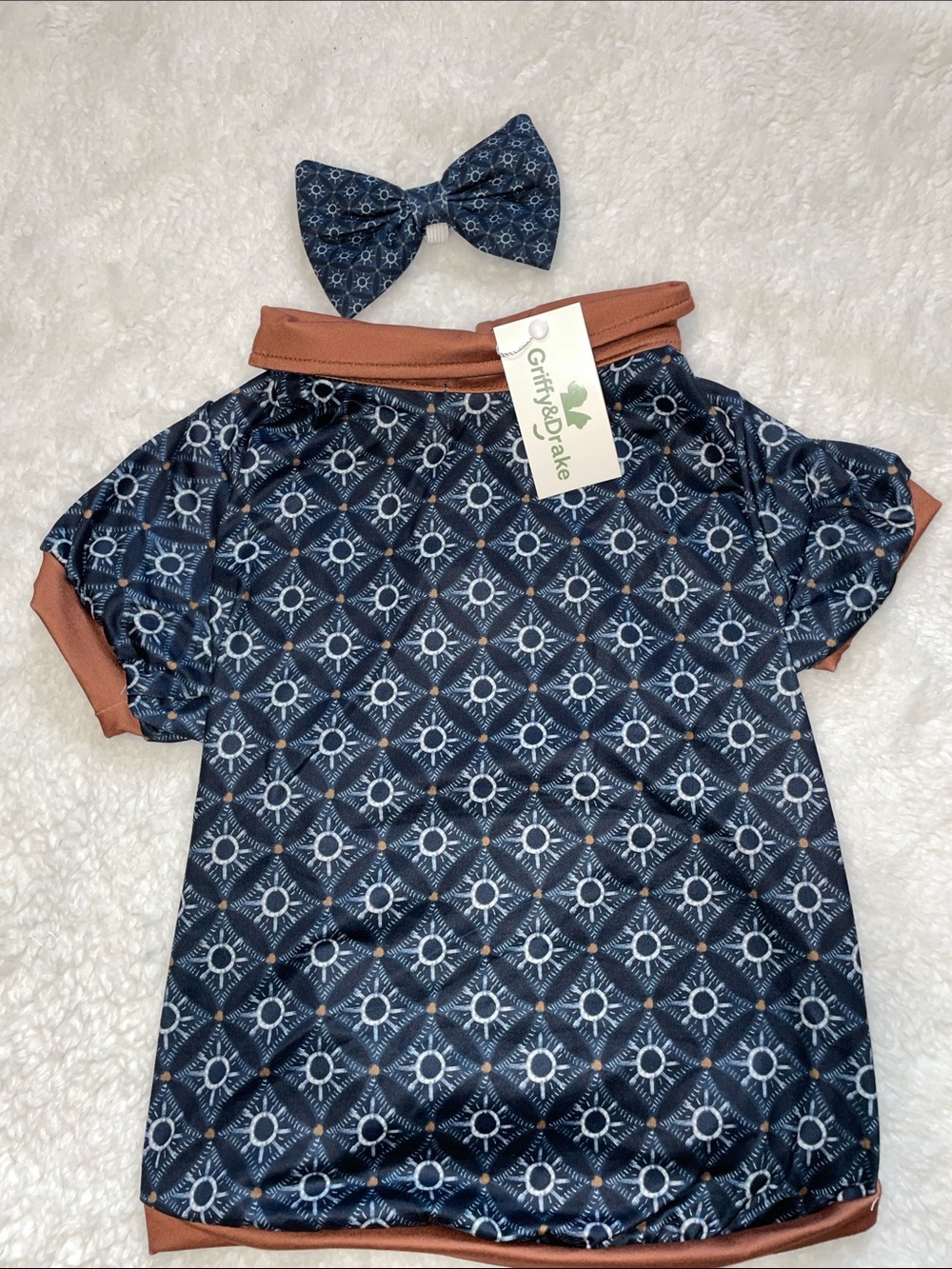 Boutique Pet Colar Shirt and Bow Bundle